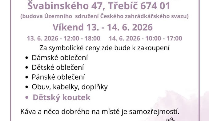 Letní charitativní sekáč pro spolek Kapka pro tlapky