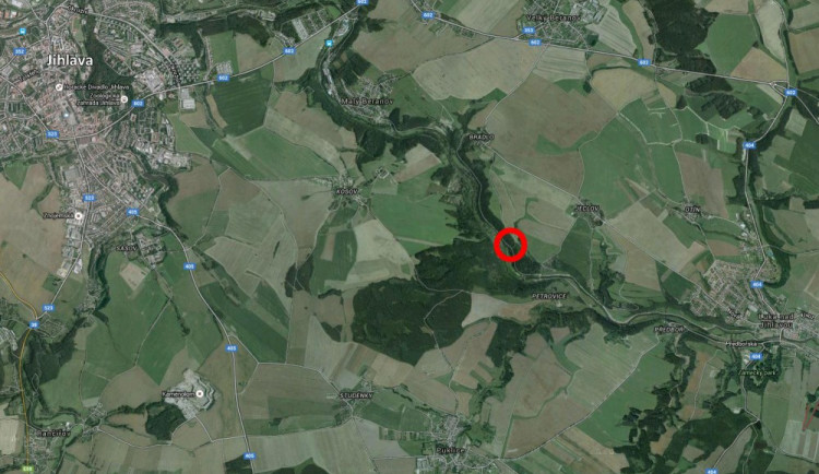 Zatarasené místo na cyklotrase Jihlava - Luka nad Jihlavou