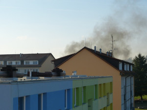 Požár starého vraku v Dolní Cerekvi