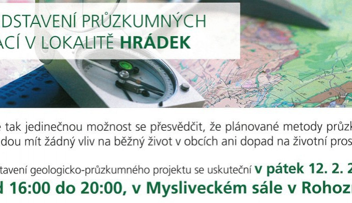 V Rohozné zítra proběhne představení průzkumů spojených s hlubinným úložištěm