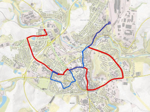 Nové trolejbusové linky B (červená) a D (modrá)