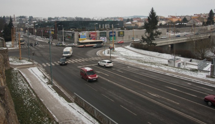 Křižovatka ulic Znojemská a Hradební