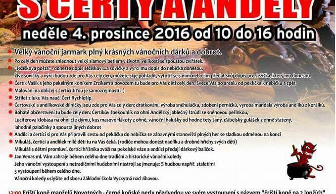 SOUTĚŽ: Vyhrajte vstupenky na Neděli s čerty a anděly v Zámecké stáji Plandry