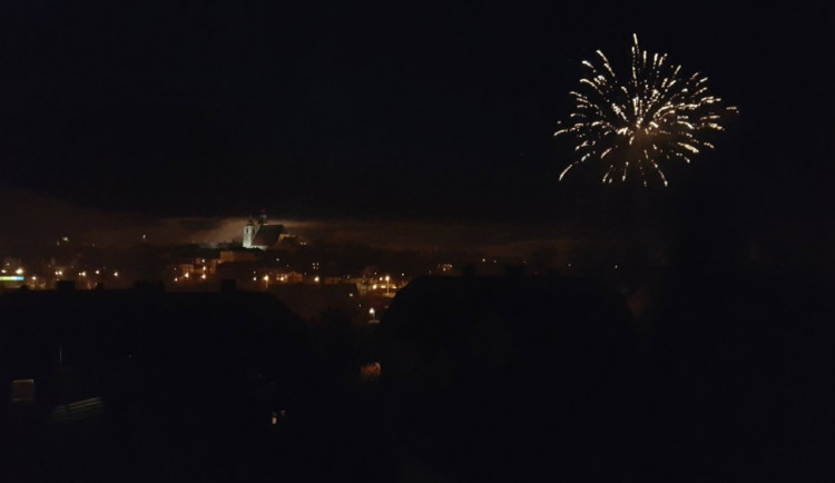 Novoroční ohňostroj v Jihlavě