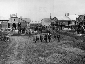 Stará nemocnice při výstavbě