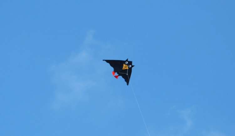 Nebe v Henčově ozdobila sova nebo havran. Na drakiádu přišlo dvaatřicet soutěžících