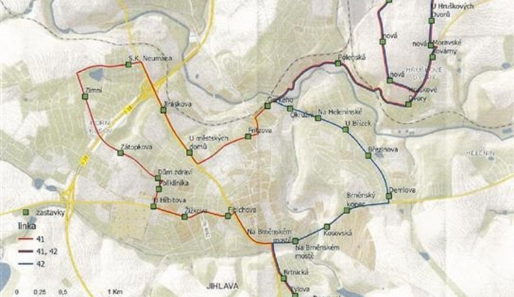 Městskou opravu v Jihlavě posílí dvě nové autobusové linky. Zároveň zmizí spoj číslo 6