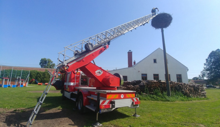 Hasiči pomáhali při kroužkování čápů. Celkem jich označili pětadvacet