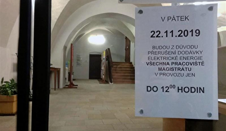 Na jihlavském magistrátu nepůjde elektrika. 22. listopadu bude úřad od 12 hodin uzavřen