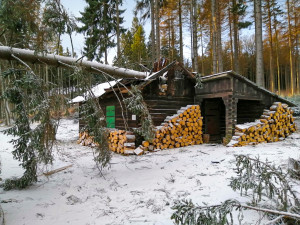 Sabina na Jihlavsku kromě lesů poškodila také lovecké sruby a krmelce
