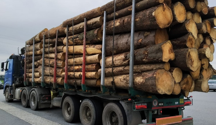 Jedenáct policejních hlídek v kraji kontrolovalo dovozce dřeva. Kvůli častým stížnostem