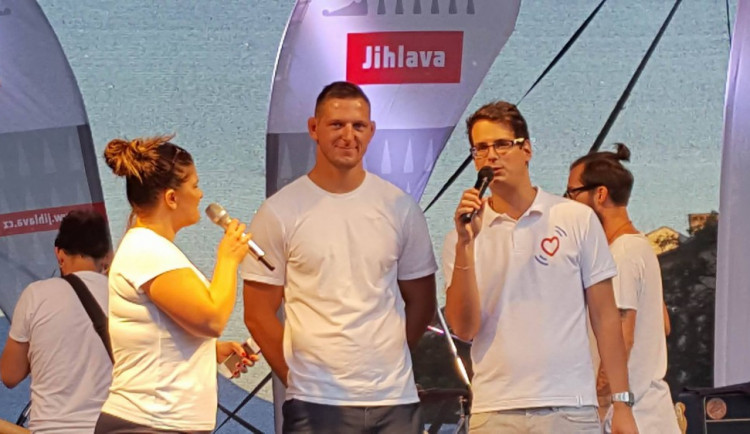 Lukáš Krpálek při přivítání na jihlavském Masarykově náměstí v roce 2016