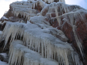 Ledopád na skále ve Víru, stav k 17. lednu 2021