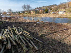 Přípravy pro stavbu při ulici Helenínská