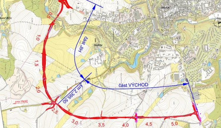 Na podzim odstartuje stavba jihovýchodního obchvatu Jihlavy. Nejprve se propojí silnice na Třebíč a Znojmo