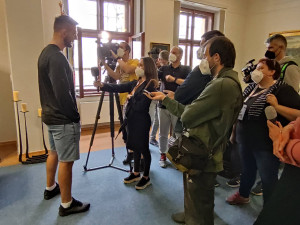 Náměstí ve zlatém lesku. Jihlava vítala dvojnásobného olympijského vítěze Lukáše Krpálka