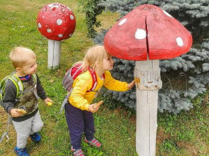 Tip na výlet. Malé i velké houby v obci Kněževes, děti potěší hřiště i stezka s úkoly
