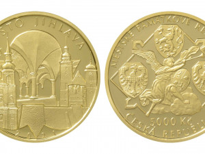 Centrální banka vydala zlatou minci s motivy Jihlavy, v prodeji je od včerejška