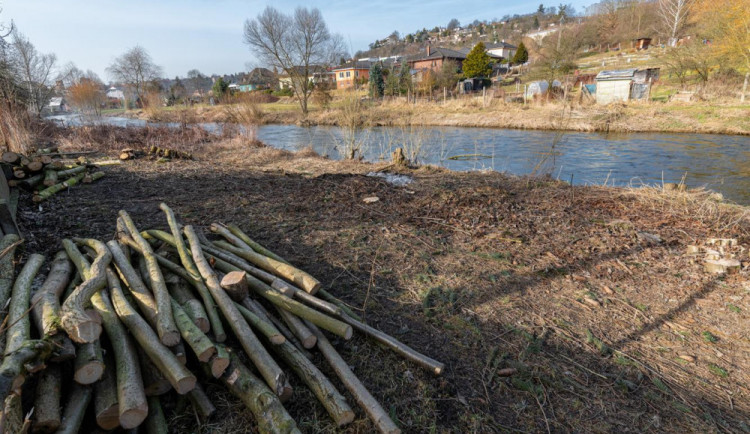 Foto z příprav cyklostezky, únor 2021
