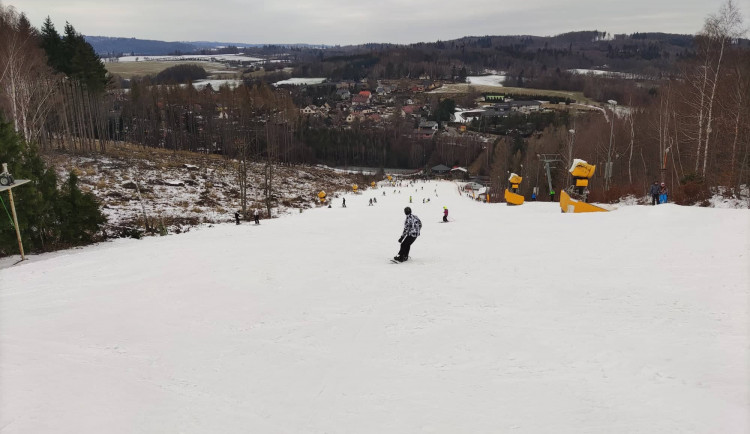 Skiareál Šacberk v sobotu.