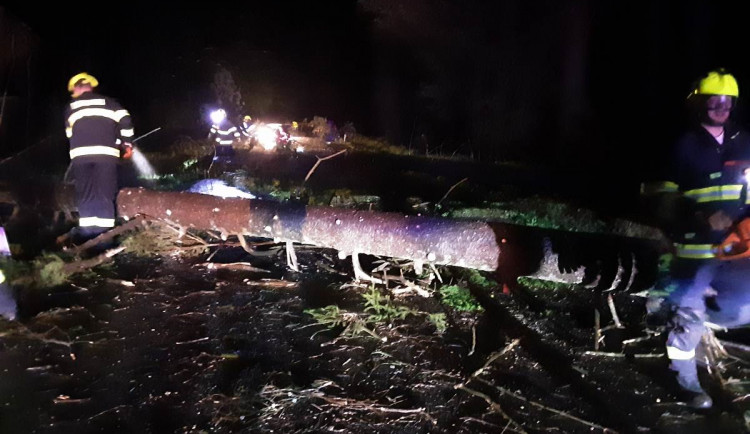 Páteční bouřka na Vysočině lámala stromy a větve. Hasiči kvůli počasí vyjížděli třicetkrát