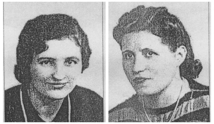 Sestry Kovárníkovy, zleva: Ludmila Soukupová - Kovárníková, Marie Kovárníková