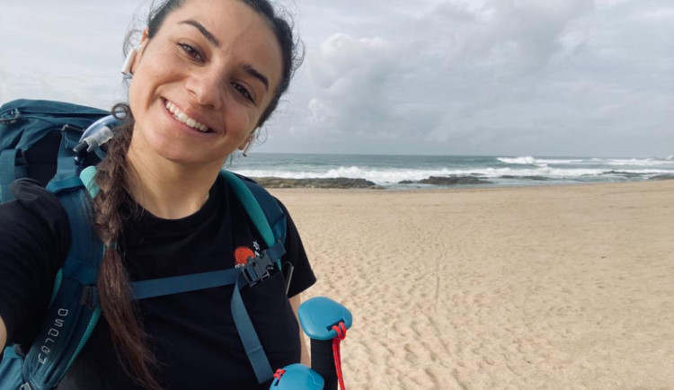 Dominika Dratnálová na své cestě na Santiago de Compostela