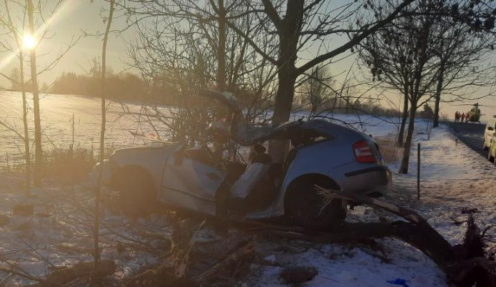 Na Vysočině vyhasl další lidský život. Řidiči v osobním autě se stal osudným náraz do stromu