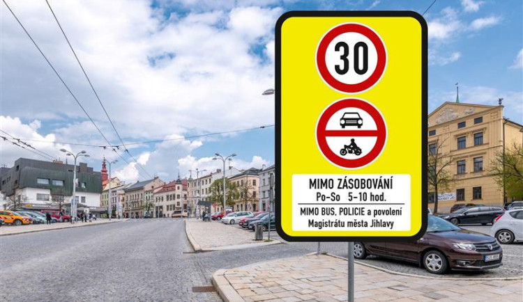 Vizualizace nových značek na náměstí, zdroj: Město Jihlava