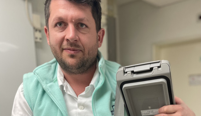 Jaroslav Zelený s novým transportním boxem