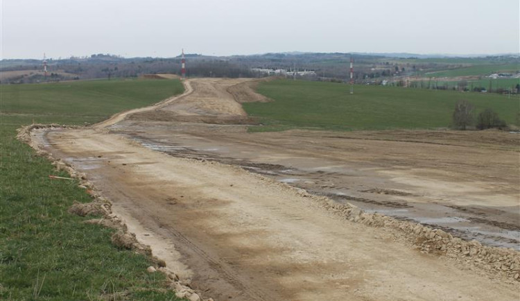 Aktuální stav prací na JV obchvatu Jihlavy, foto z konce března 2023