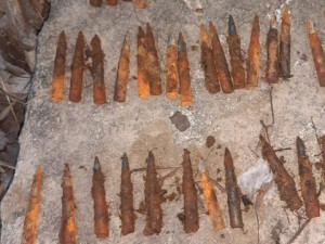 V rybníku v Telči někdo našel třicet kusů pěchotní munice. Postaral se o ni pyrotechnik