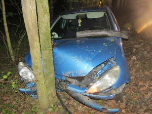 Záchranné složky jely k nehodě řidiče v Peugeotu. Muž nadýchal skoro 2,5 promile a vystřízlivěl na záchytce