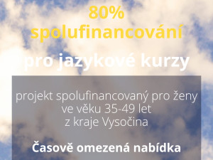 Ukázka mobilní verze webu, který nabízel ženám jazykové kurzy, na které mohly čerpat neexistující dotační titul