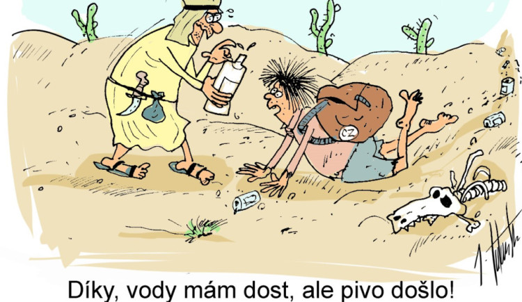 Srpnová dávka vtipů od kreslíře Jana Tatarky