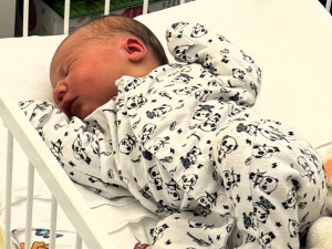 Na prvního letošního občánka Vysočiny Makara doma čeká devítiletá sestra. Dnes ho přišel pozdravit hejtman