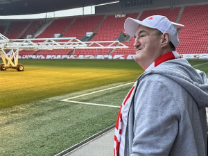 Splněný sen. Hynek z domova v Počátkách se potkal s fotbalisty Slavie, navštívil trénink a pohladil si trávník