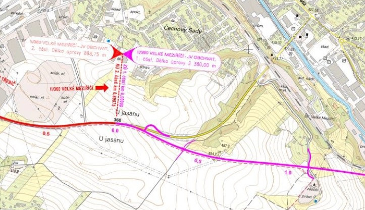 Trasa obchvatu. Foto: poskytl Kraj Vysočina