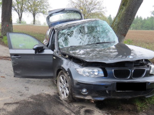 BMW, za jehož volantem seděla opilá žena, narazilo do stromu. Řidička skončila v nemocnici