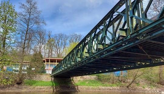 Památkáři v Telči souhlasí s tím, aby byl třebíčský most typu Bailey Bridge památkou. Je poslední na Vysočině