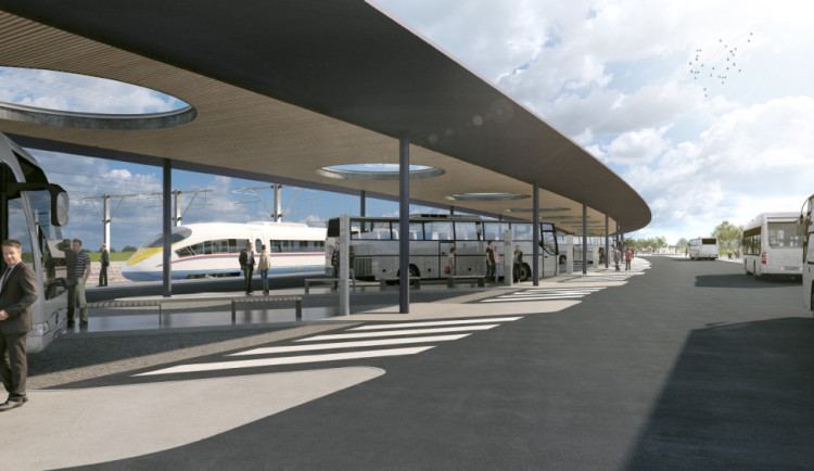 Vizualizace Centrálního dopravního terminálu v Jihlavě. Zdroj: se souhlasem Správy železnic