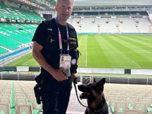 Bezpečnost na olympiádě střežil také pes Gorro z Vysočiny, hledal výbušniny. Foto: se souhlasem Policie ČR