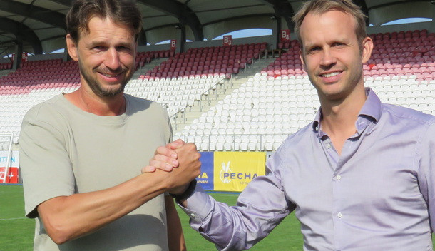 Nový trenér Marek Jarolím a sportovní ředitel klubu Lukáš Vaculík