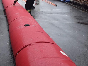 Výstavba protipovodňové ochrany v Havlíčkově Brodě. Foto: se souhlasem Hasičského záchranného sboru Kraje Vysočina