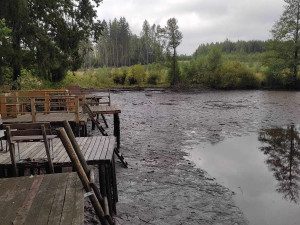 V Třešti se protrhla hráz rybníka, ohrožená je přilehlá chatová oblast. Na místě jsou teď hasiči