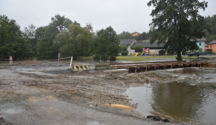 Provizorní most v Bítovčicích, foto ze 14.9.2024