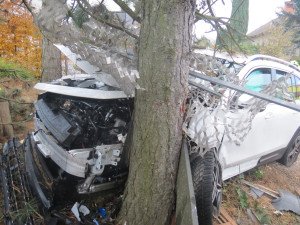 Řidička se zřejmě nevěnovala řízení, s mercedesem projela plotem na zahradu