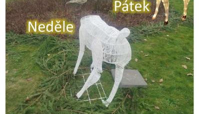 Adventní vandalismus. Někdo zničil jelena v Ledči nad Sázavou, teď se zkoumají kamerové záznamy