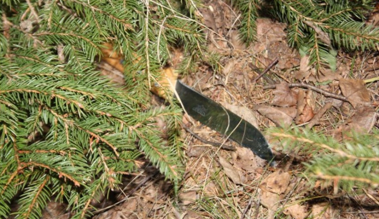 Nůž, který pachatel použil při loupežném přepadení taxikářky