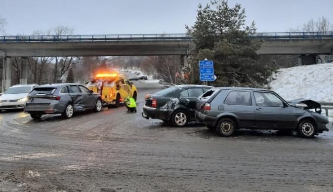 Fotografie z nehody v jihlavské Pelhřimovské ulici 